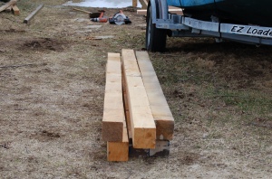 Rough cut lumber where a 4x4 is really four inches by four inches.